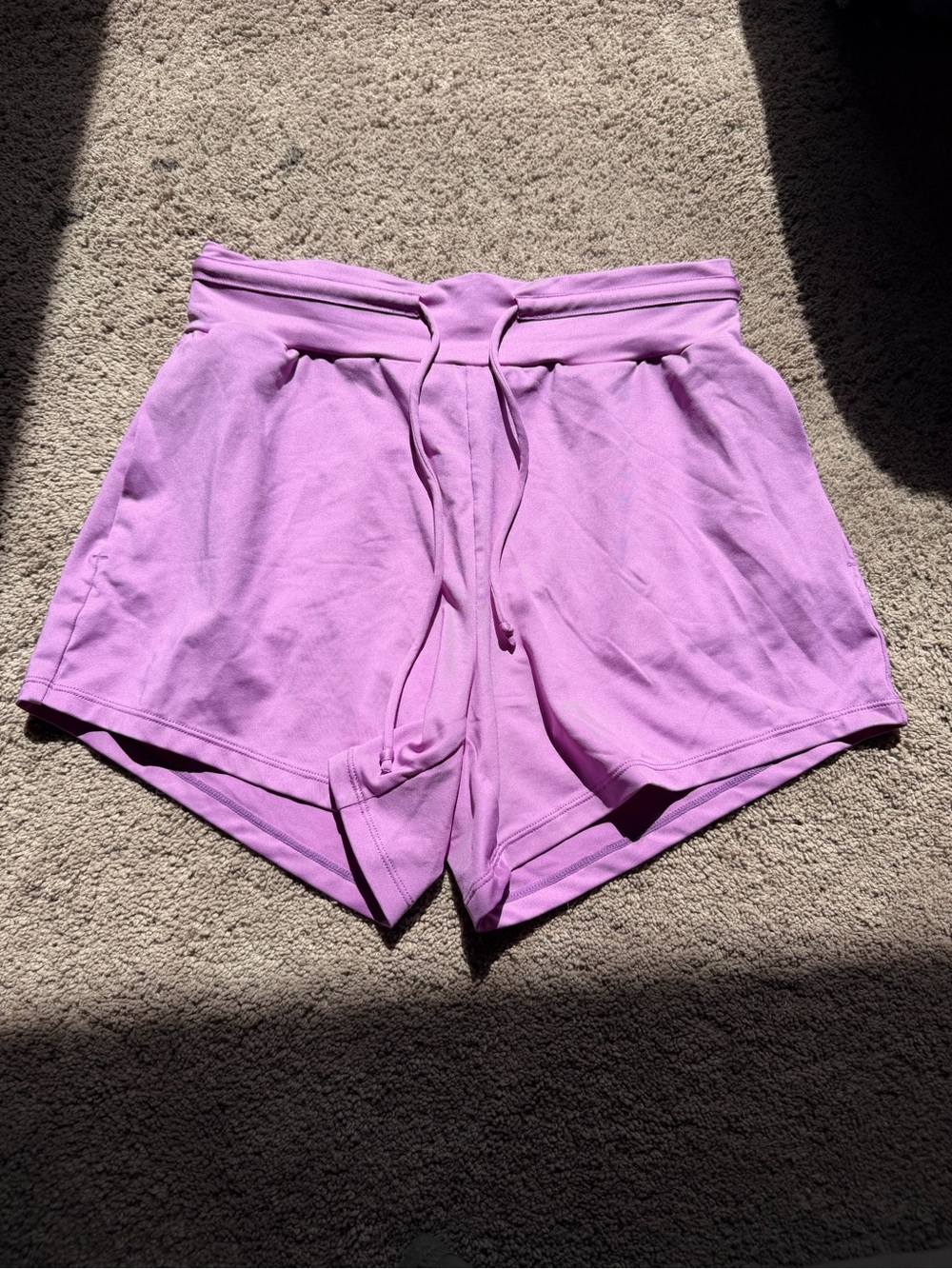 High-Waist Lavender Drawstring Athletic Shorts for Women
